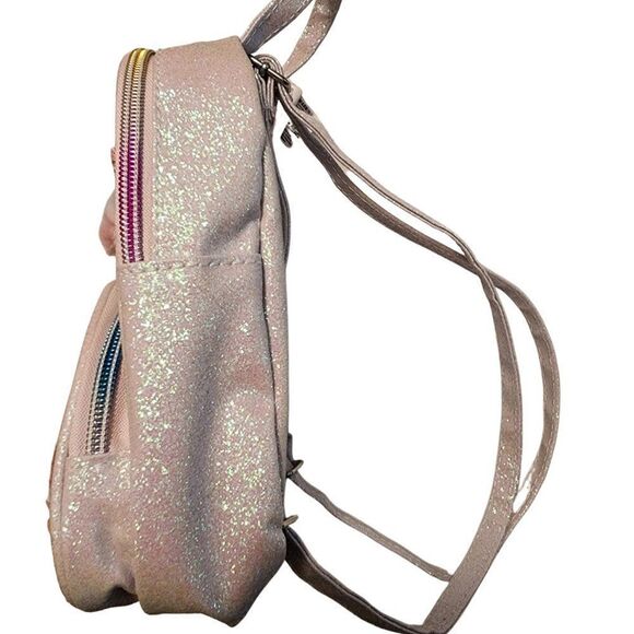 Children's Place Glitter Unicorn 3D Rainbow Mini Backpack Faux Fur NEW T… - Picture 3 of 7